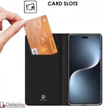 Dux Ducis Skin Pro dirbtinės odos dėklas - juodas (Huawei Honor Magic 7 Pro)